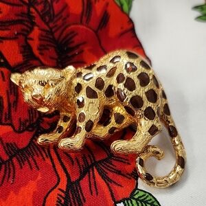 Vintage Park Lane Leopard Cat Brooch Pin - As Is